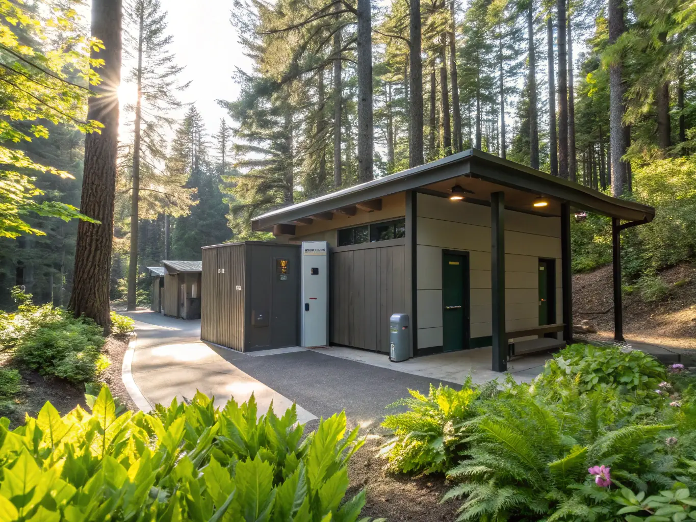 Clean and accessible restrooms with multiple stalls and handwashing facilities, located near the main entrance and playing field at MallardBall.